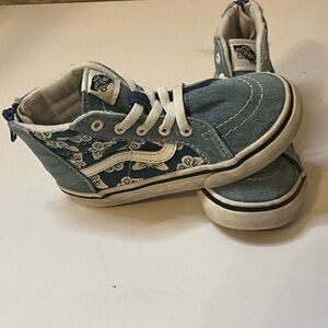 Vans Kids Blue Butterfly Patterned Sneakers
